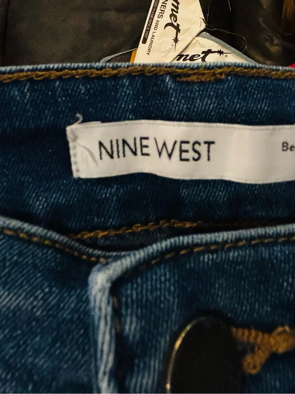 Nine West Dark Blue Denim Cutoff Bermuda Shorts